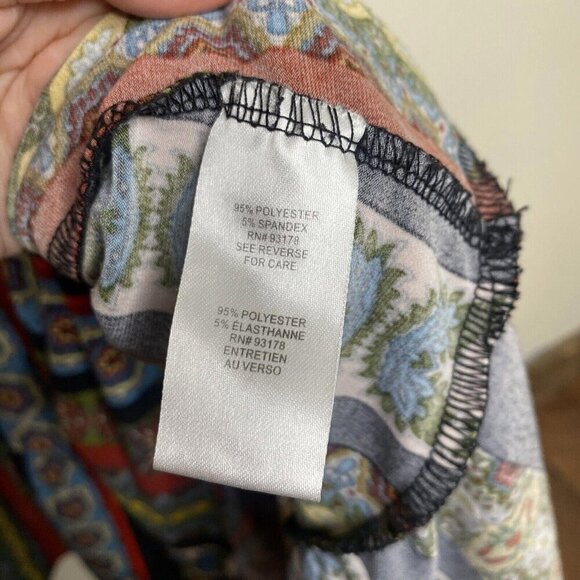 Tahari Mixed Pattern Patchwork Boho Long Maxi Dress Summer Size XS - Picture 9 of 15